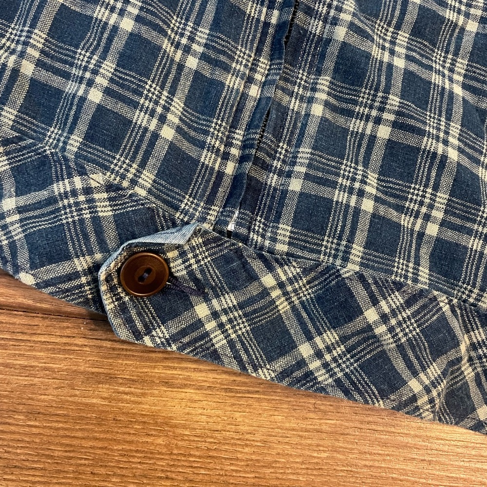 RRL Indigo Plaid Linen Windbreaker - Picture 5 of 12